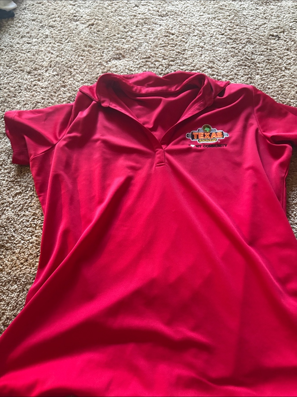 Port Authority Red Polo with TexasRoadhouse Logo